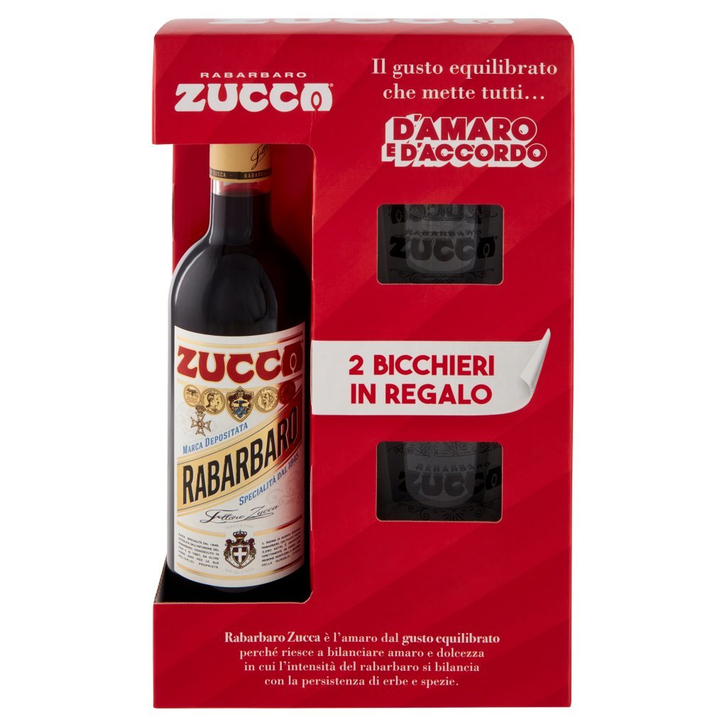 Zucca Rabarbaro  + 2 Bicchieri in Regalo