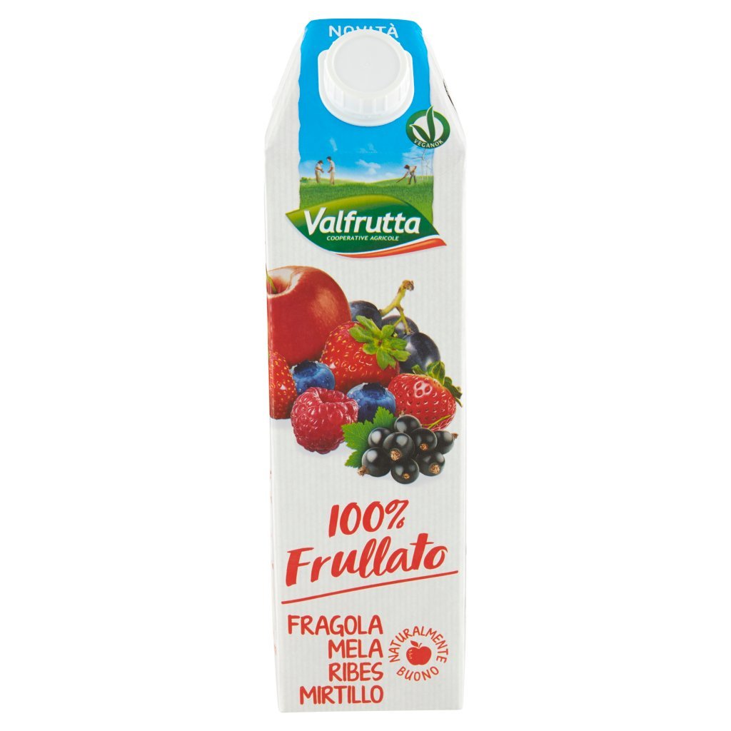 Valfrutta 100% Frullato Fragola Mela Ribes Mirtillo