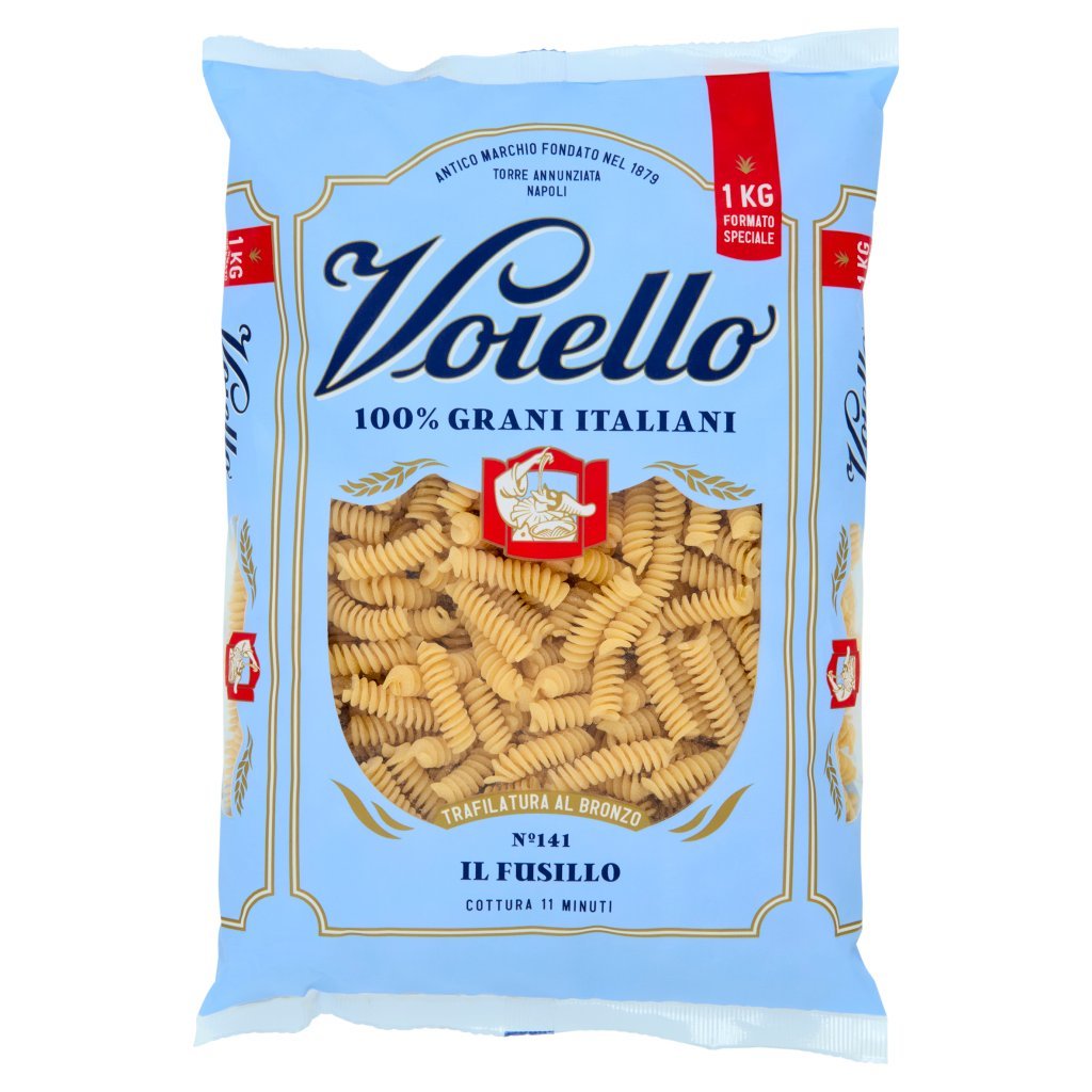 Voiello Pasta il Fusillo N°141 Grani 100% Italiani Trafilata Bronzo 1kg