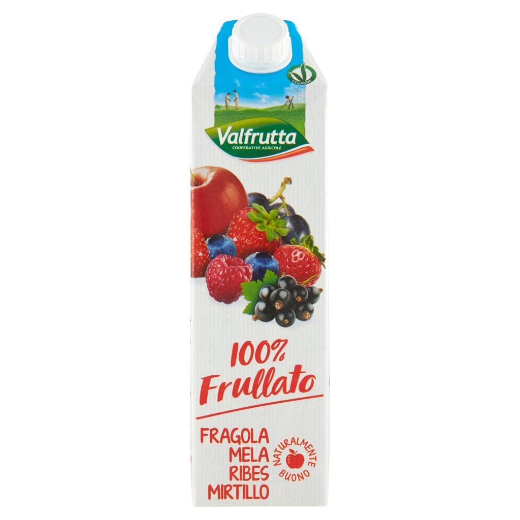 Valfrutta 100% Frullato Fragola Mela Ribes Mirtillo