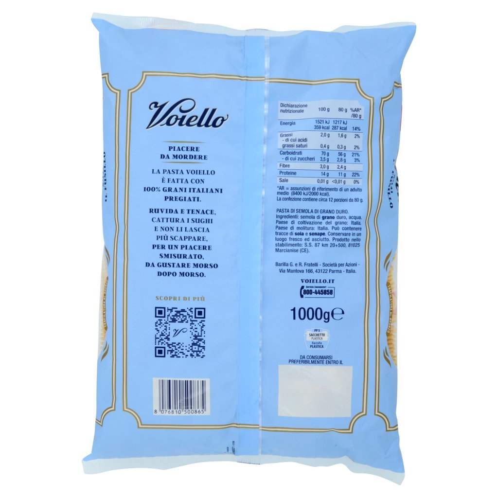 Voiello Pasta il Fusillo N°141 Grani 100% Italiani Trafilata Bronzo 1kg