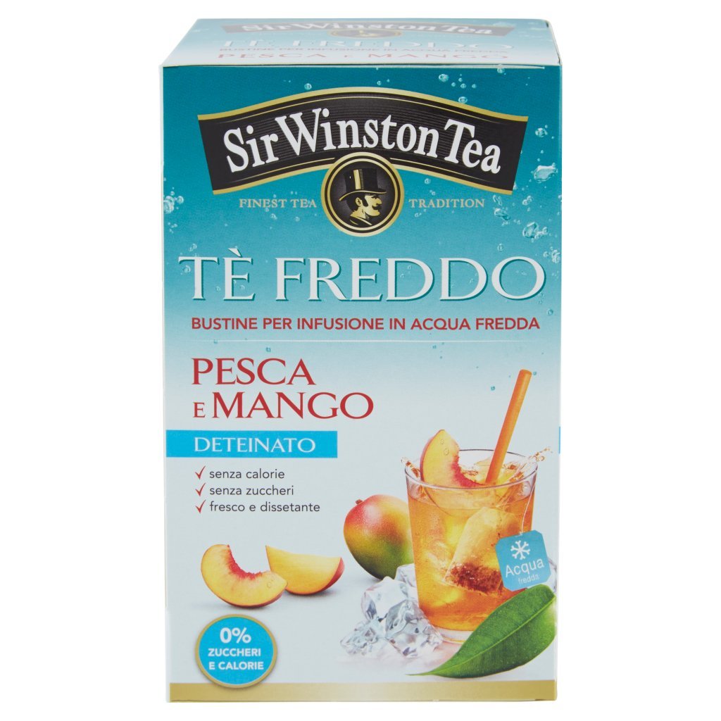 Sir Winston Tea Tè Freddo Pesca e Mango Deteinato 18 x 2,5 g