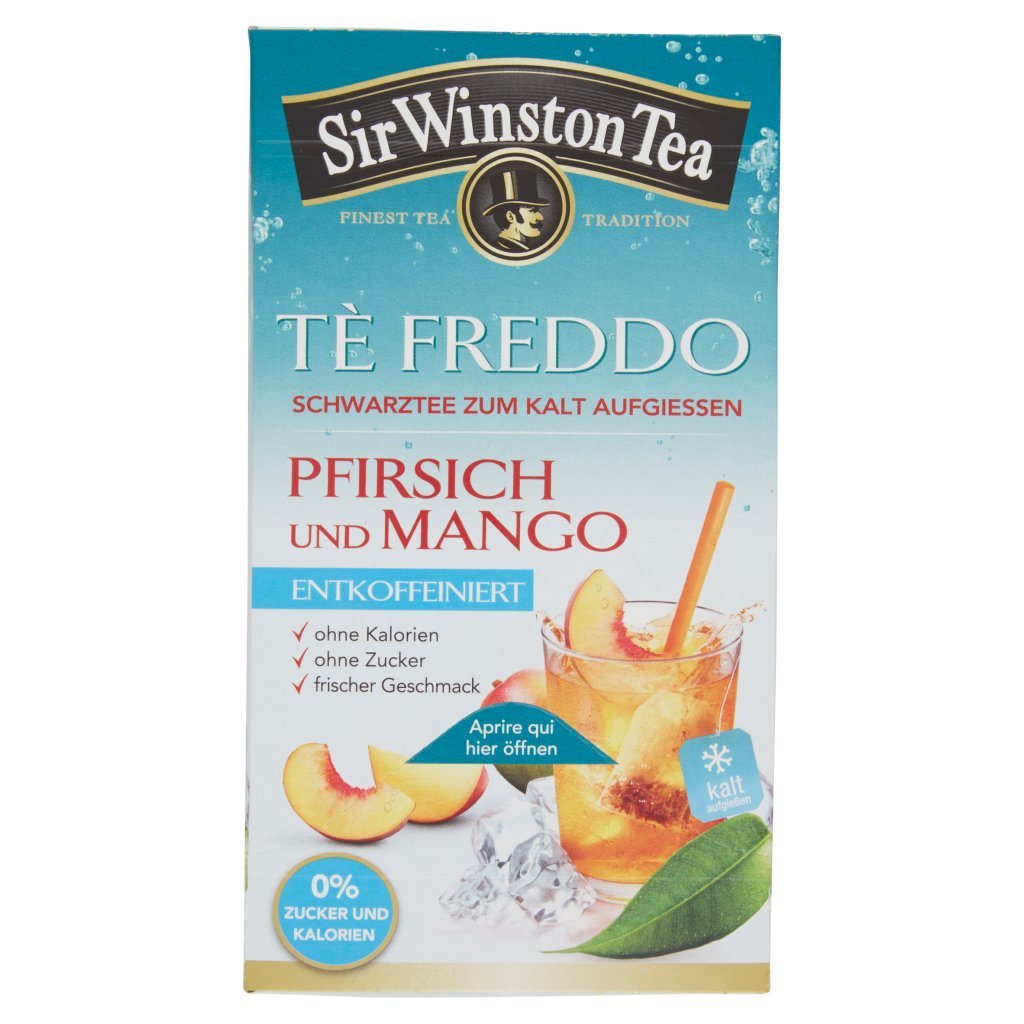 Sir Winston Tea Tè Freddo Pesca e Mango Deteinato 18 x 2,5 g