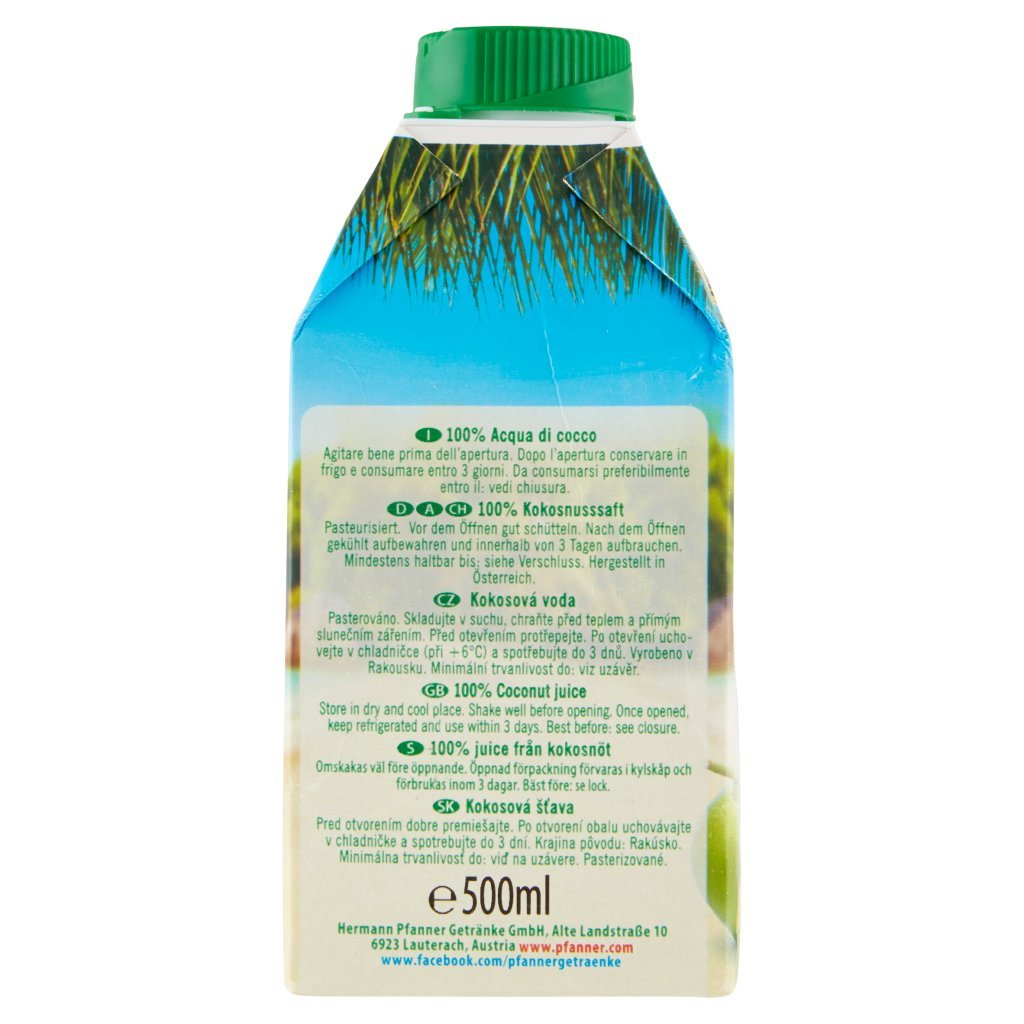 Pfanner Tropical 100% Pura Acqua di Cocco