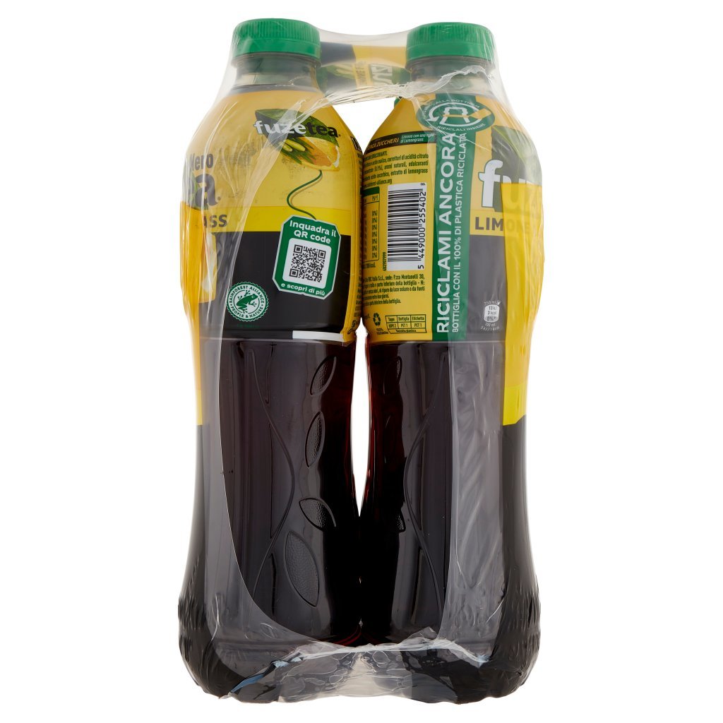 Fuze Tea Zero Fuze Tea senza Zuccheri, Tè Nero Limone con una Nota di Lemongrass Pet 6 x 1,25l