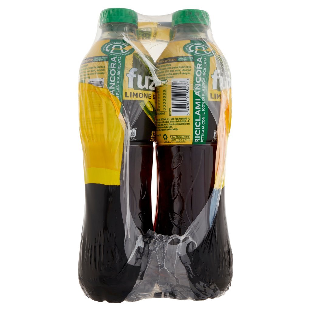 Fuze Tea Zero Fuze Tea senza Zuccheri, Tè Nero Limone con una Nota di Lemongrass Pet 6 x 1,25l