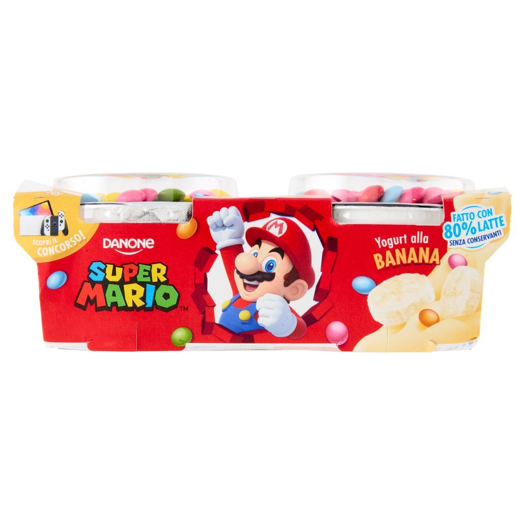 Danone Danone Super Mario, Yogurt Gusto Banana con Confettini, 2x110g