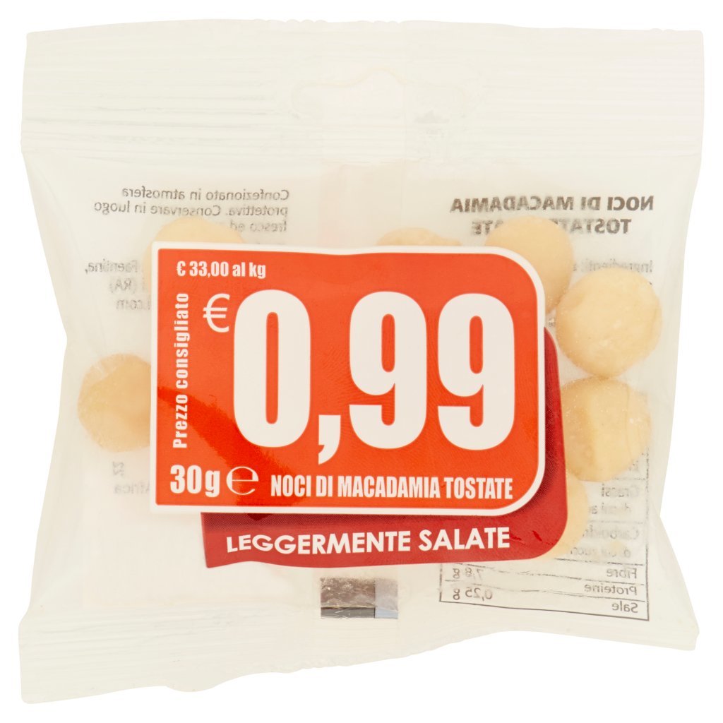 Noci di Macadamia Tostate Leggermente Salate