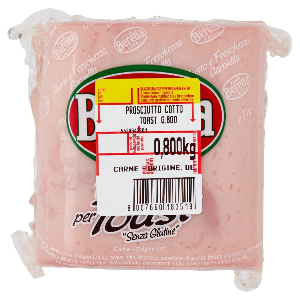 Fratelli Beretta Prosciutto Cotto per Toast 0,800 Kg