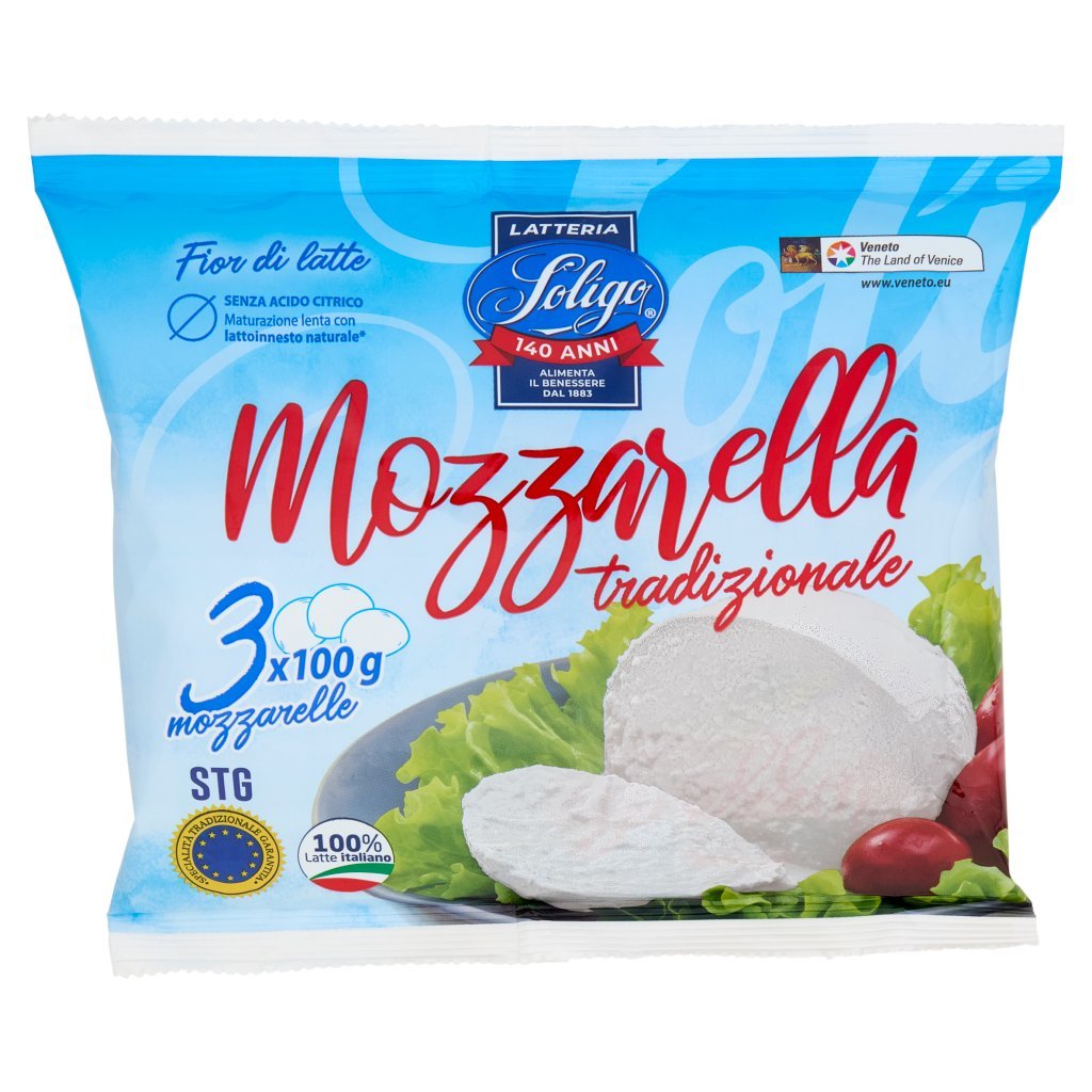 Latteria Soligo Fior di Latte Mozzarella Tradizionale Stg 3 x 100 g