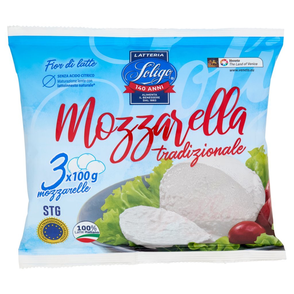 Latteria Soligo Fior di Latte Mozzarella Tradizionale Stg 3 x 100 g