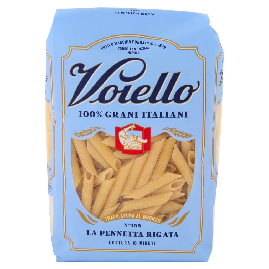 Voiello Pasta la Pennetta Rigata N°155 Grani 100% Italiani Trafilata Bronzo