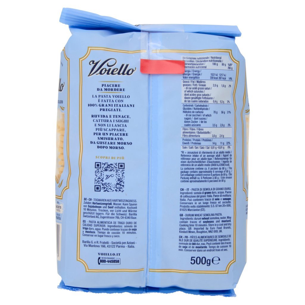 Voiello Pasta il Fusillo Bucato N°145 Grani 100% Italiani Trafilata Bronzo