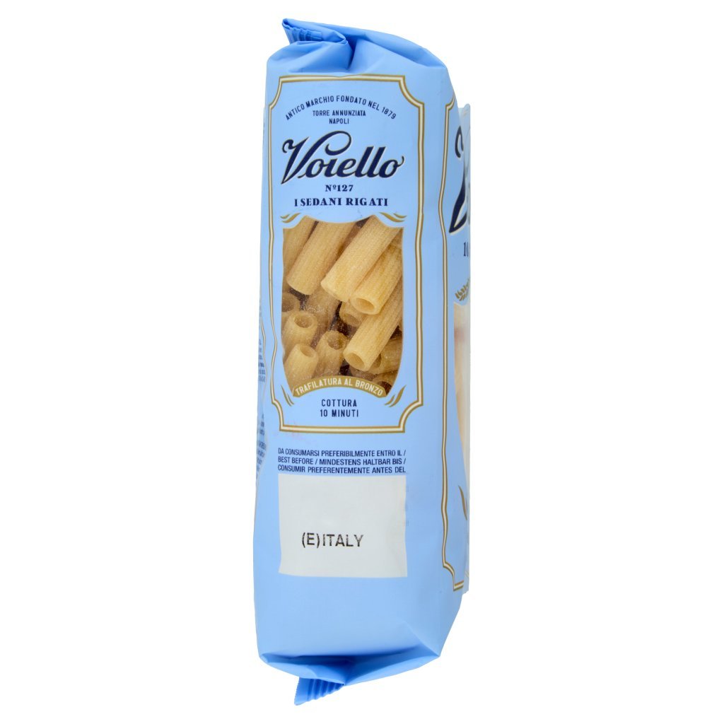 Voiello Pasta i Sedani Rigati N°127 Grani 100% Italiani Trafilata Bronzo