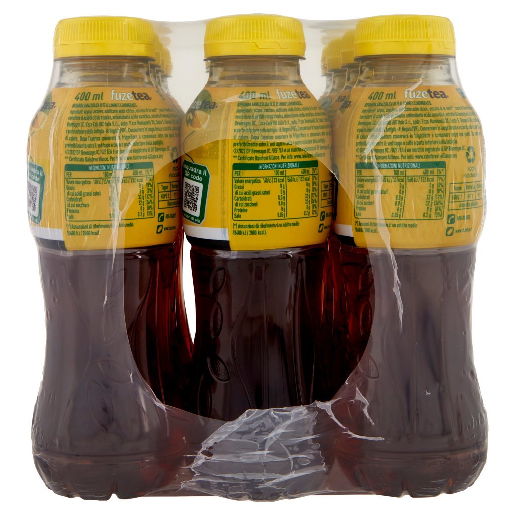 Fuze Tea Fuze Tea, Tè Nero Limone con una Nota di Lemongrass Pet 12 x 400ml