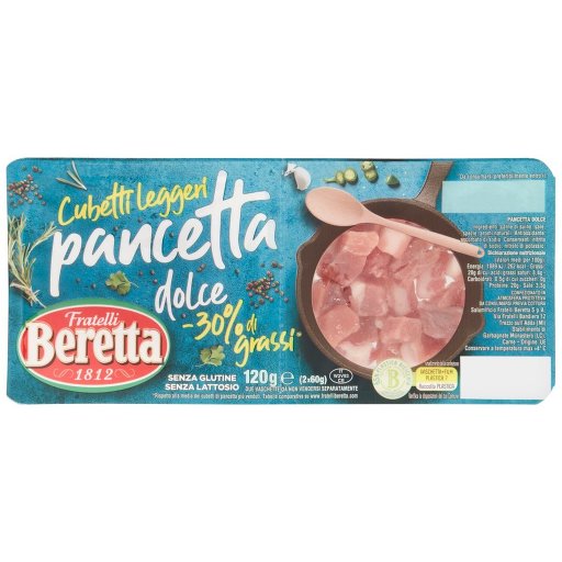 Fratelli Beretta Cubetti Leggeri Pancetta Dolce -30% di Grassi* 2 x 60 g