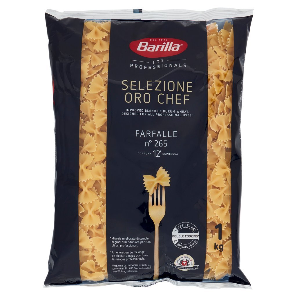 Barilla For Professionals Farfalle Pasta Corta Food Service Selezione Oro Chef 1kg