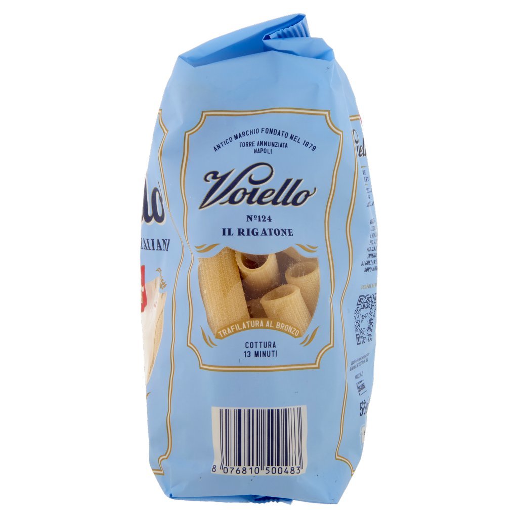 Voiello Pasta il Rigatone N°124 Grani 100% Italiani Trafilata Bronzo