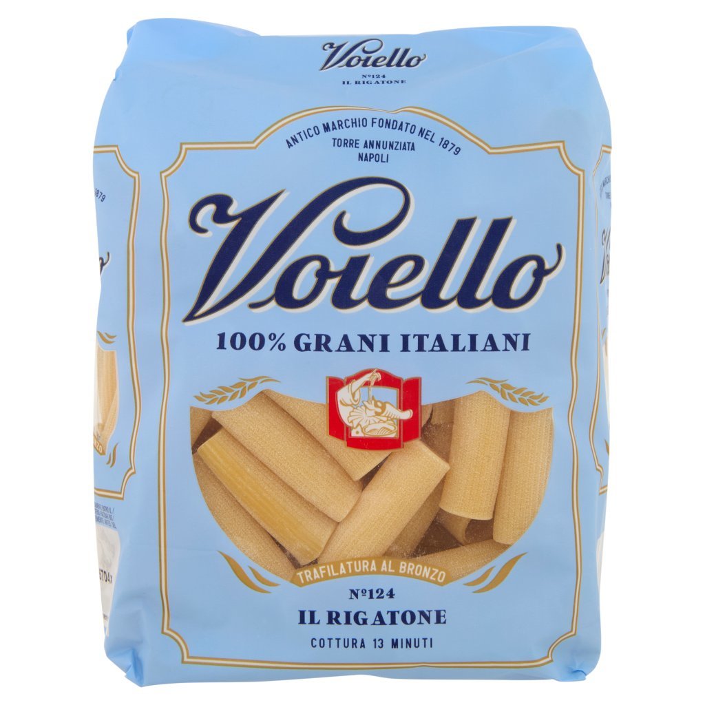 Voiello Pasta il Rigatone N°124 Grani 100% Italiani Trafilata Bronzo