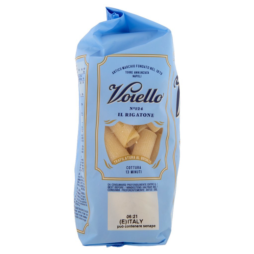 Voiello Pasta il Rigatone N°124 Grani 100% Italiani Trafilata Bronzo