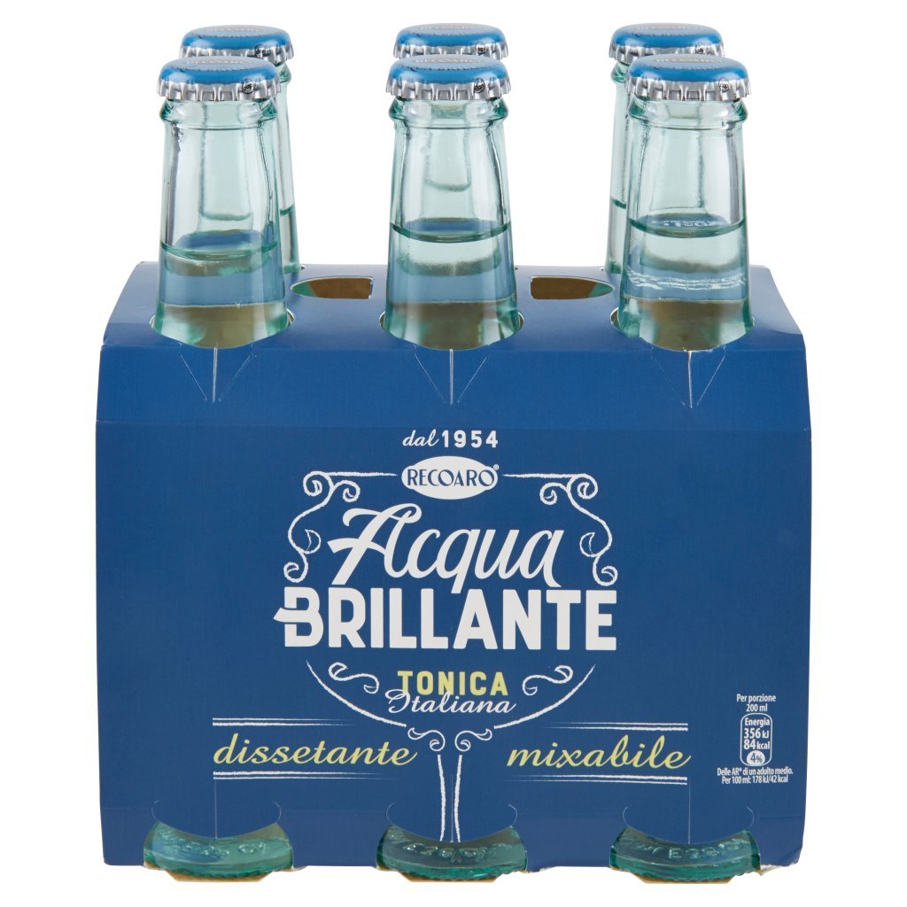 Recoaro Acqua Brillante  Recoaro Acqua Brillante Bibita Gassata, Acqua Tonica 20cl x 6