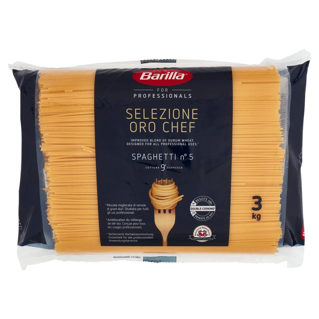 Barilla For Professionals Spaghetti Pasta Lunga Food Service Selezione Oro Chef 3kg