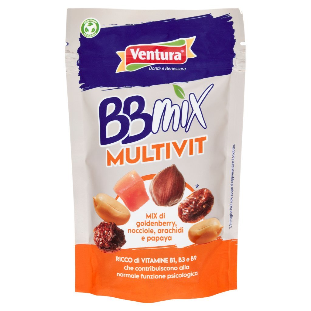 Ventura Bbmix Multivit Mix di Goldenberry, Nocciole, Arachidi e Papaya