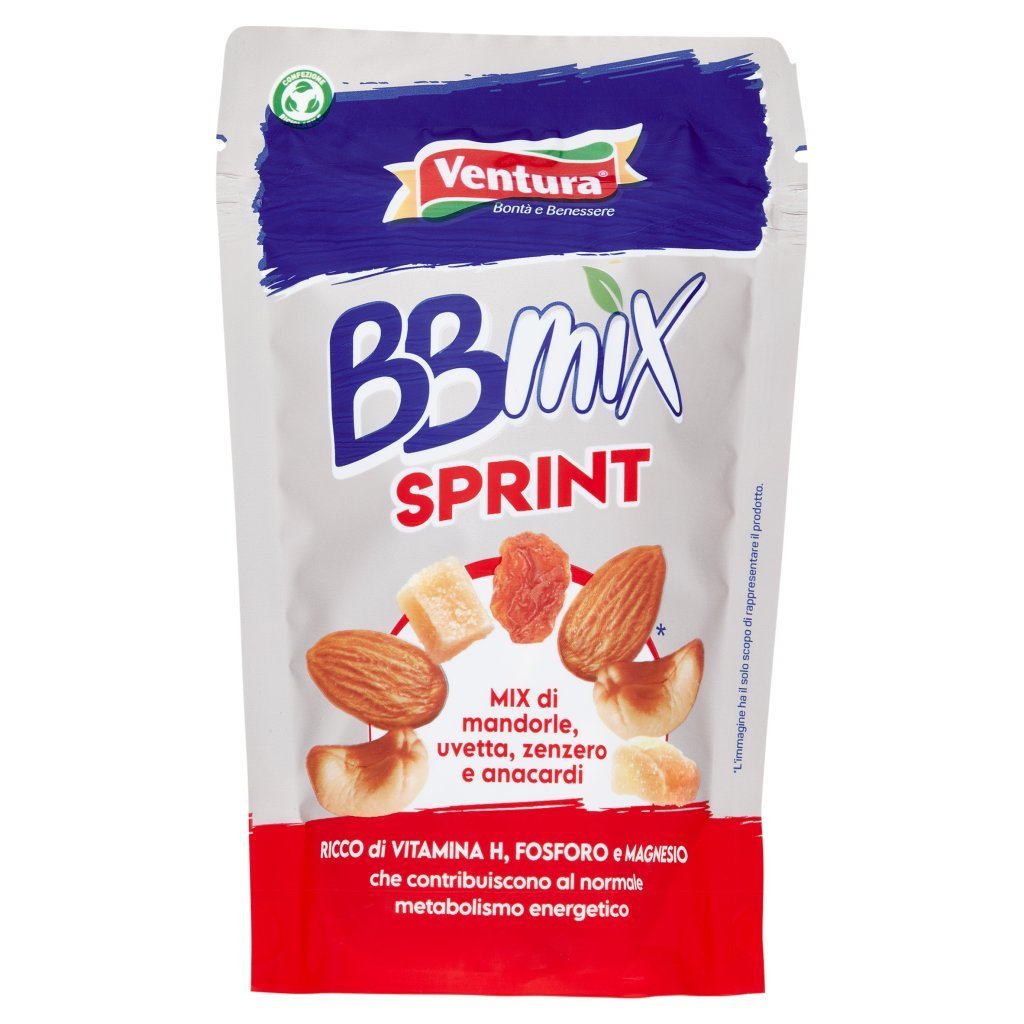 Ventura Bbmix Sprint Mix di Mandorle, Uvetta, Zenzero e Anacardi