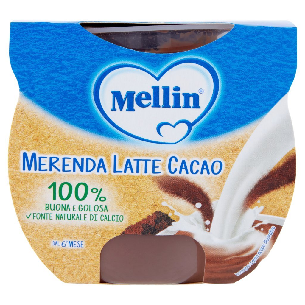 Mellin Mellin Merenda Latte e Cacao al Cucchiaio 2 x 100 g
