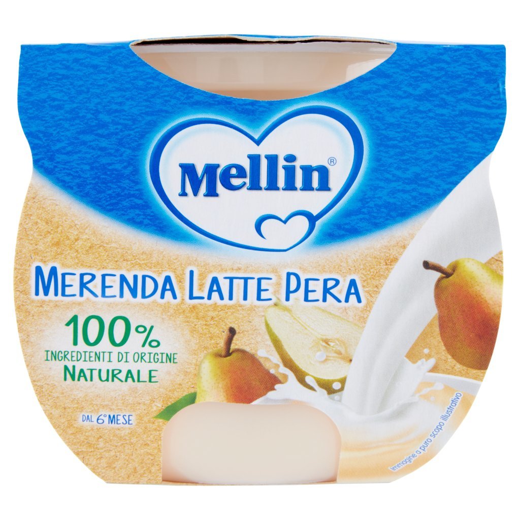 Mellin Mellin Merenda Latte e Pera al Cucchiaio 2 x 100 g