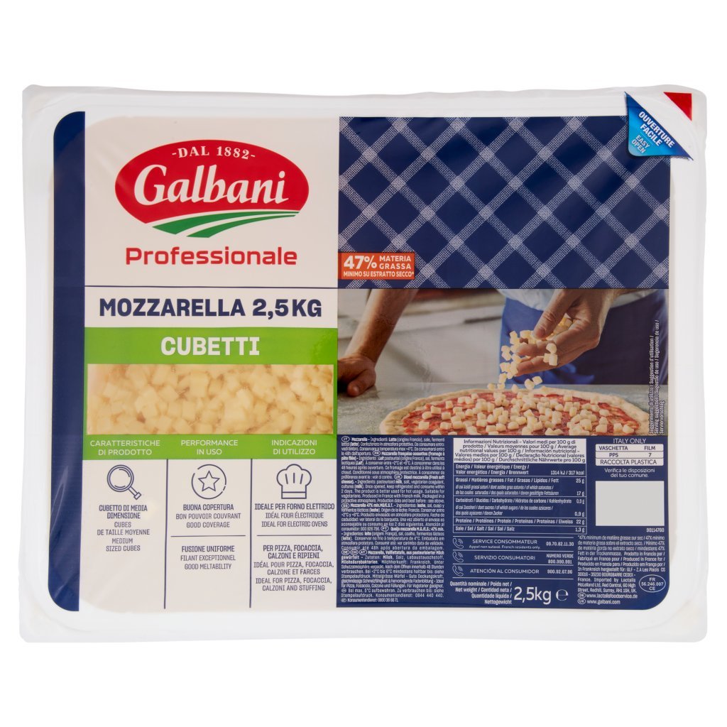 Galbani Professionale Mozzarella Cubetti 2,5 Kg