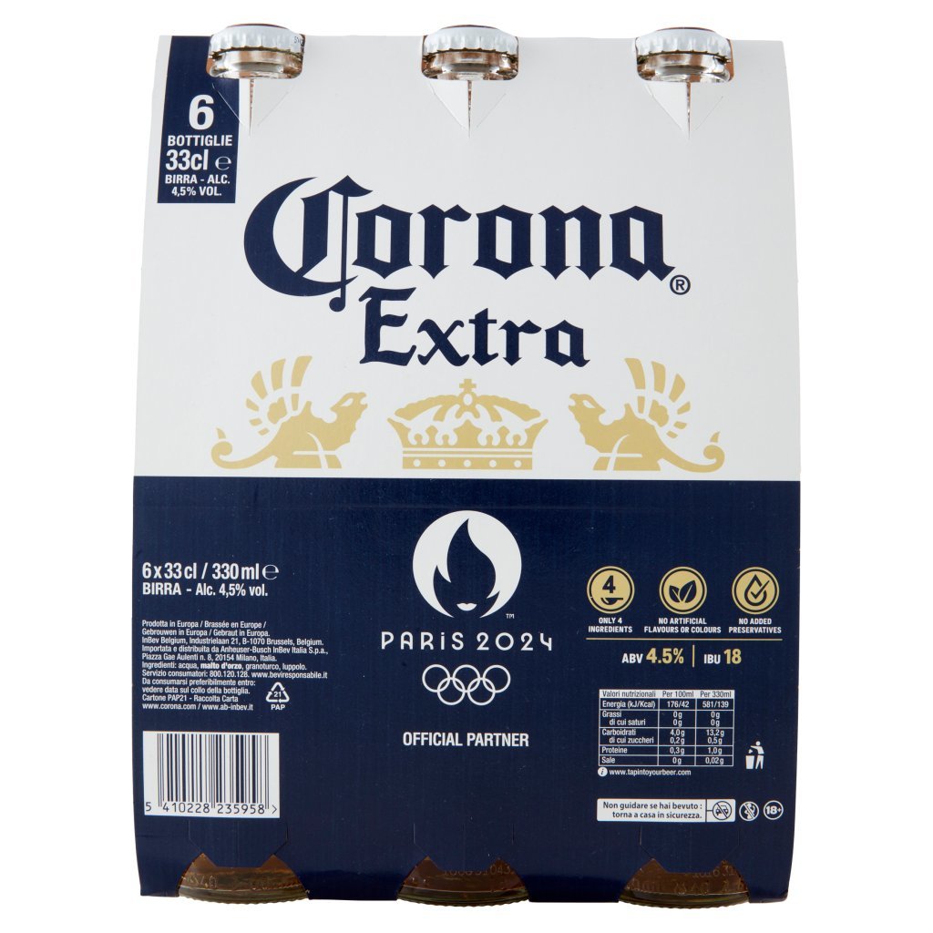 Corona Corona Extra - Birra Lager Messicana Bottiglia - Pacco Olimpiadi 6x33 Cl