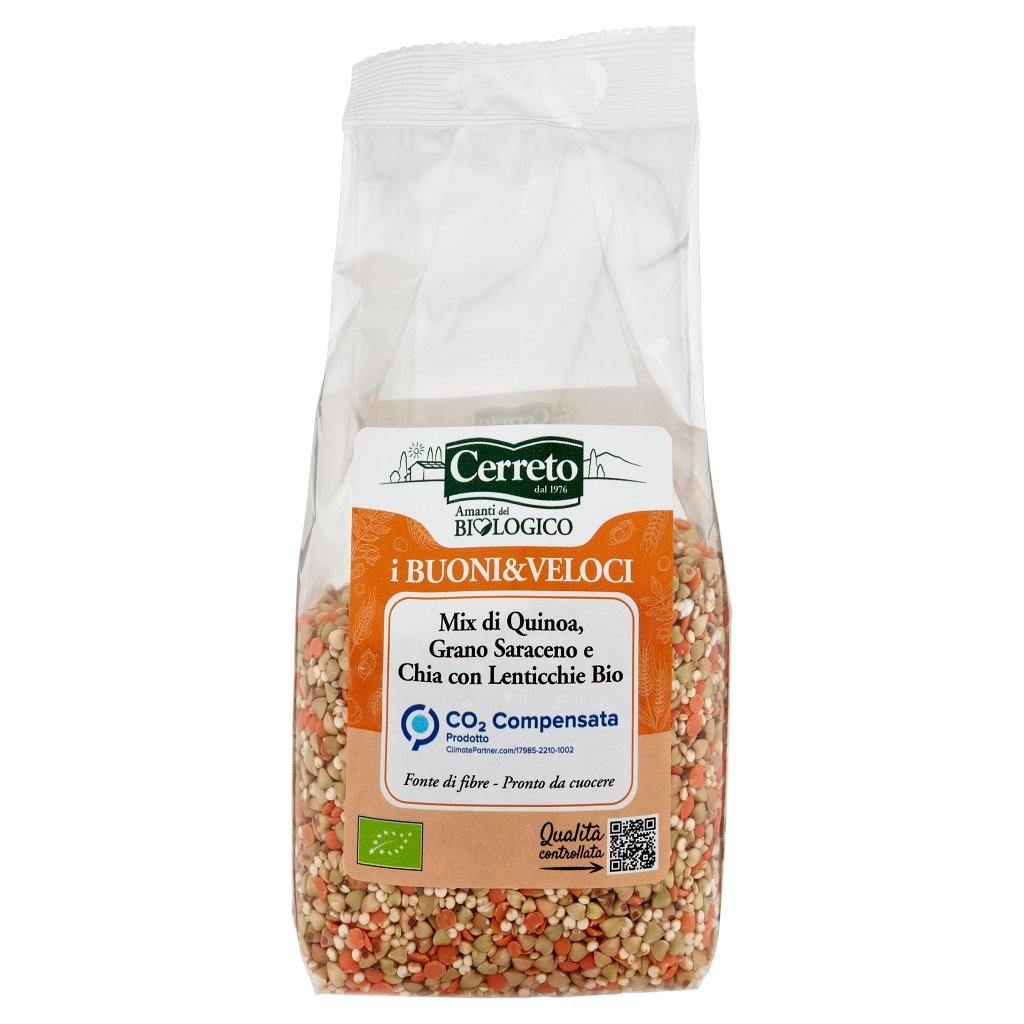 Cerreto I Buoni & Veloci Mix di Quinoa, Grano Saraceno e Chia con Lenticchie Bio