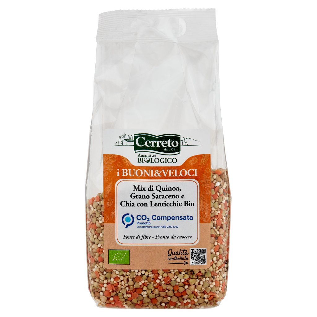 Cerreto I Buoni & Veloci Mix di Quinoa, Grano Saraceno e Chia con Lenticchie Bio