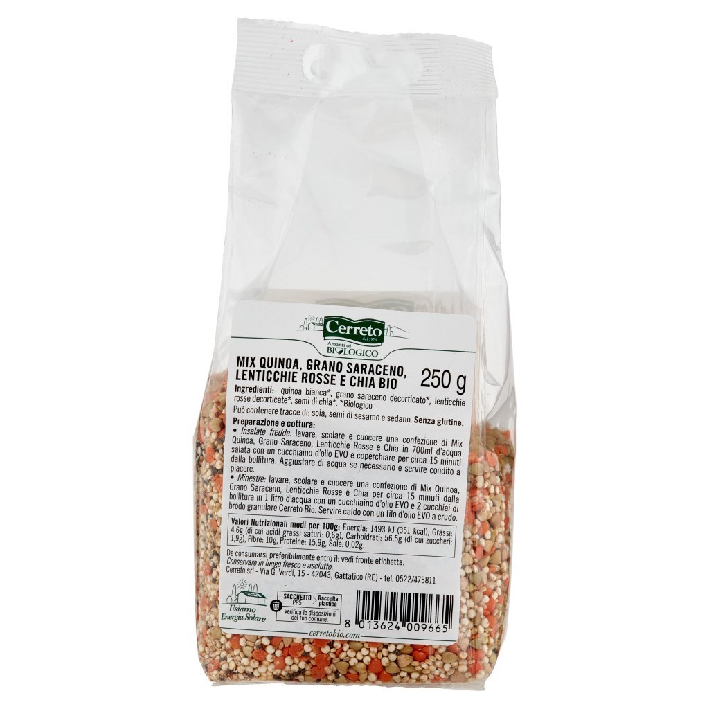 Cerreto I Buoni & Veloci Mix di Quinoa, Grano Saraceno e Chia con Lenticchie Bio