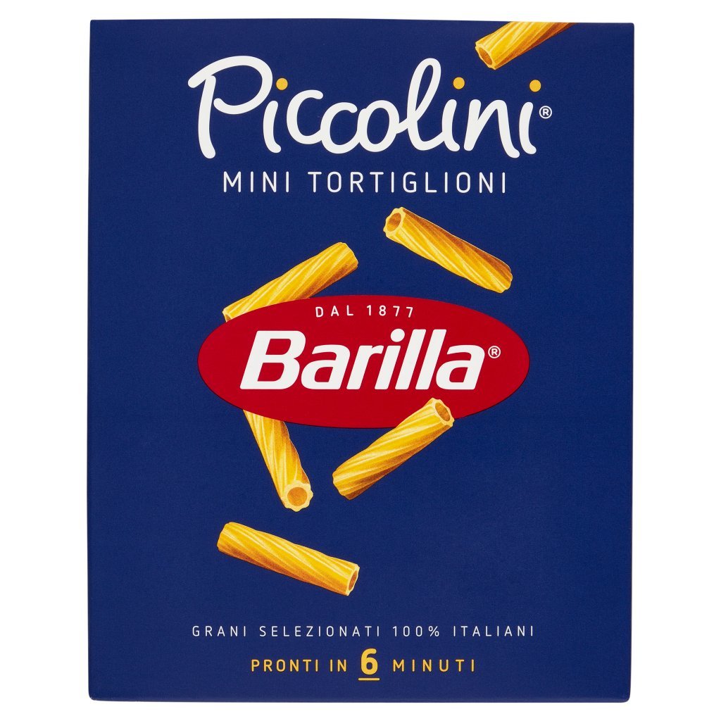 Barilla Pasta Piccolini Mini Tortiglioni 100% Grano Italiano