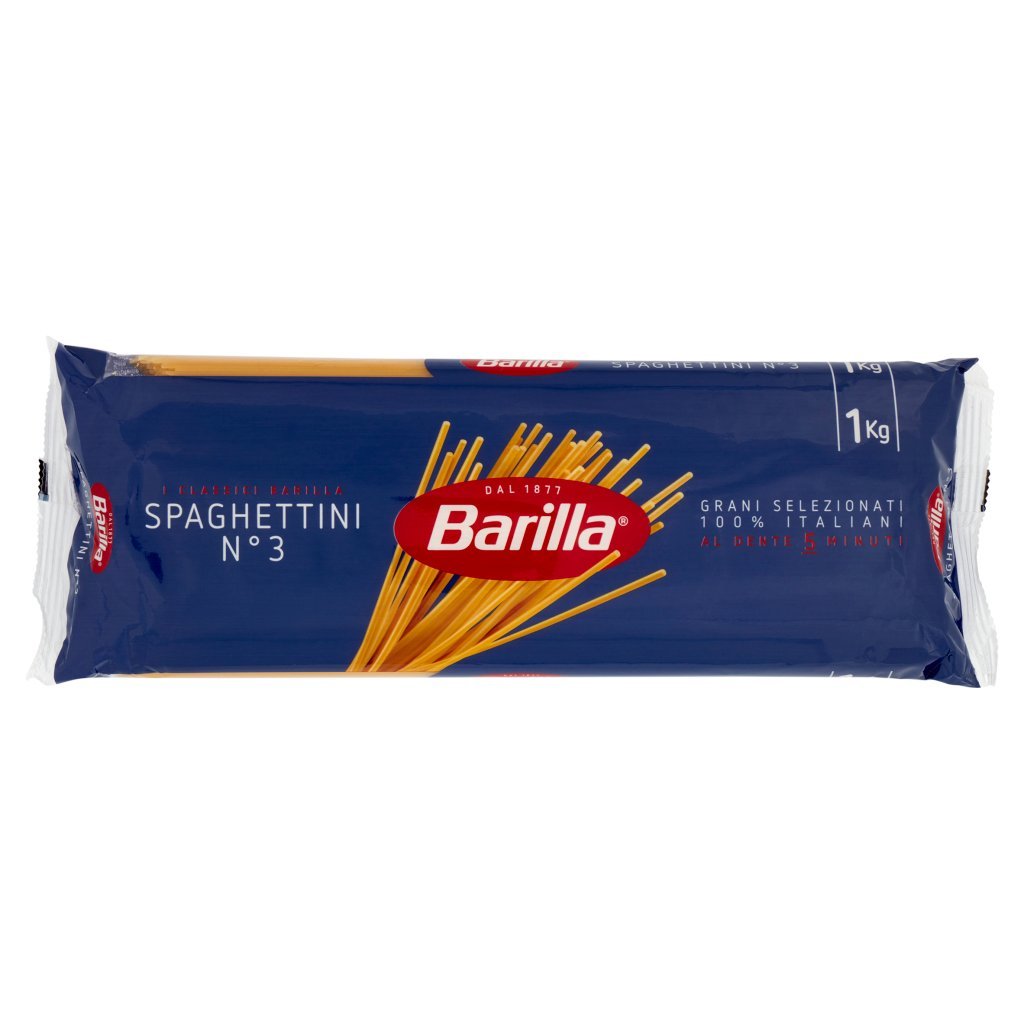 Barilla Pasta Spaghettini N.3 100%grano Italiano Cello 1 Kg