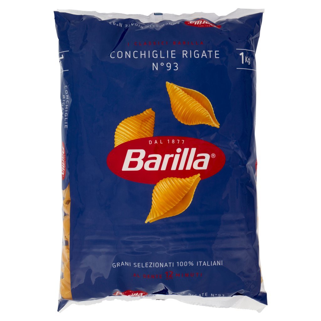 Barilla Pasta Conchiglie Rigate N.93 100% Grano Italiano Cello 1kg