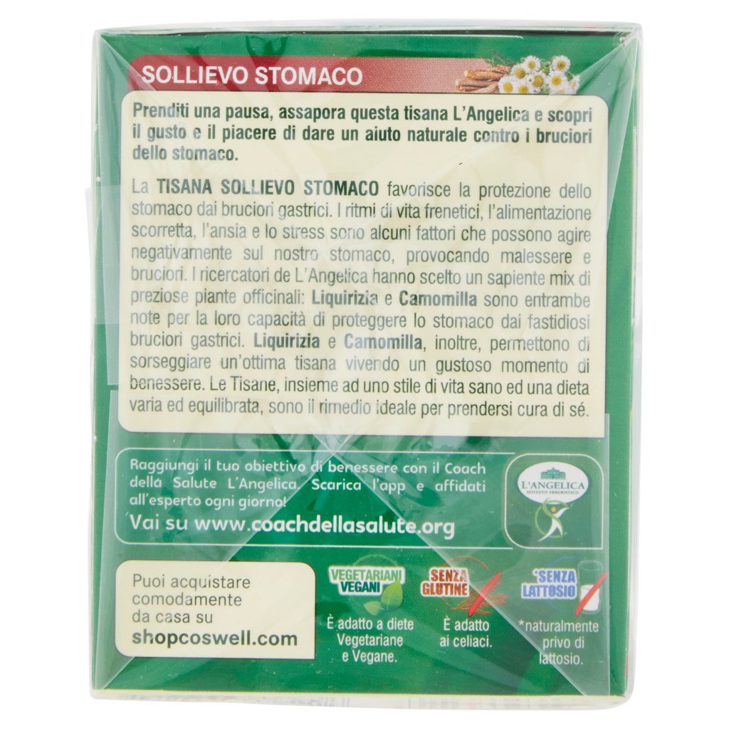 L'angelica Nutraceutica le Tisane Sollievo Stomaco 20 Filtri