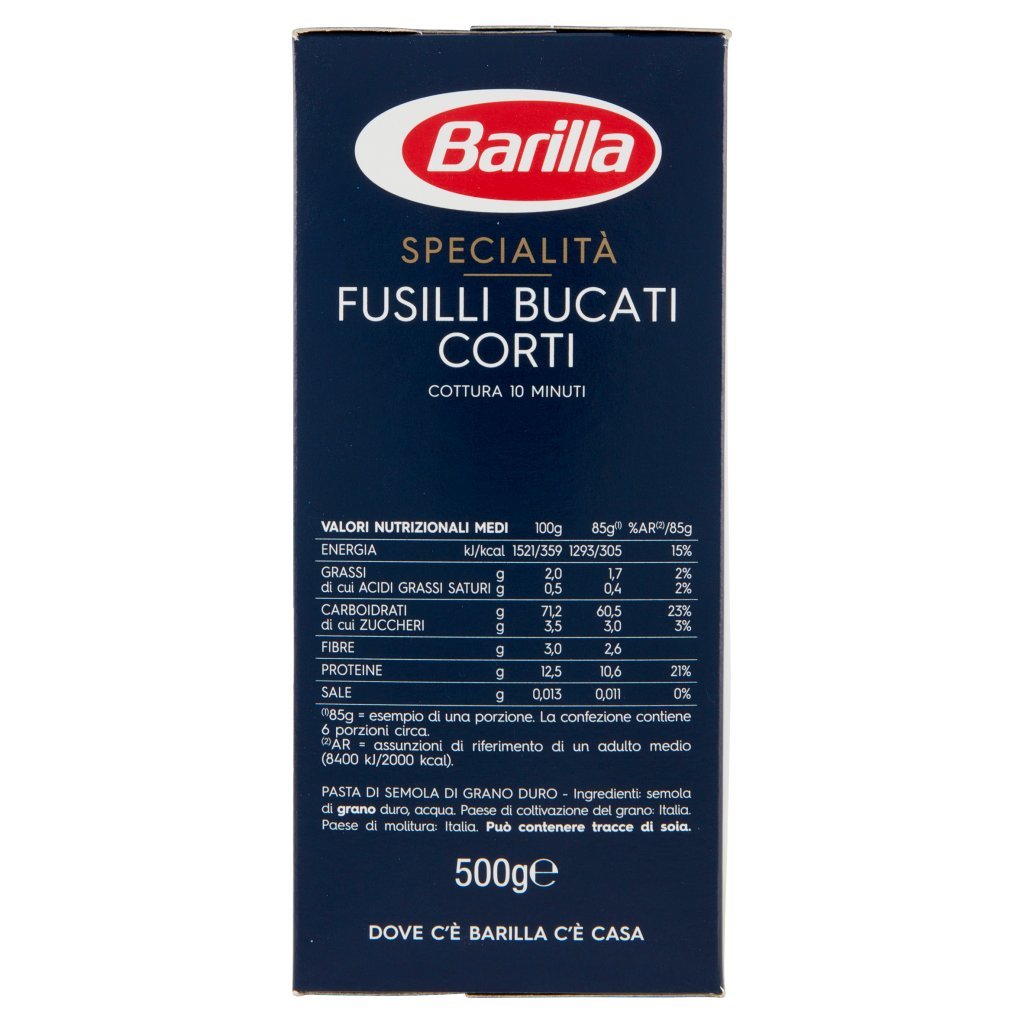 Barilla Specialità Fusilli Bucati Corti