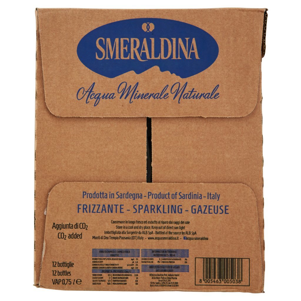 Smeraldina Acqua Minerale Naturale Frizzante Vap 12 x 0,75 l