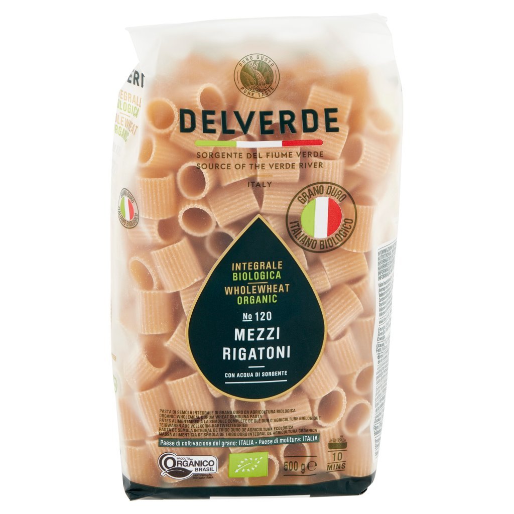 Delverde Integrale Biologica No 120 Mezzi Rigatoni