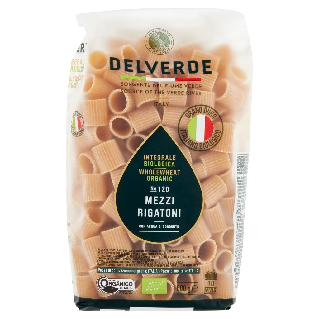 Delverde Integrale Biologica No 120 Mezzi Rigatoni