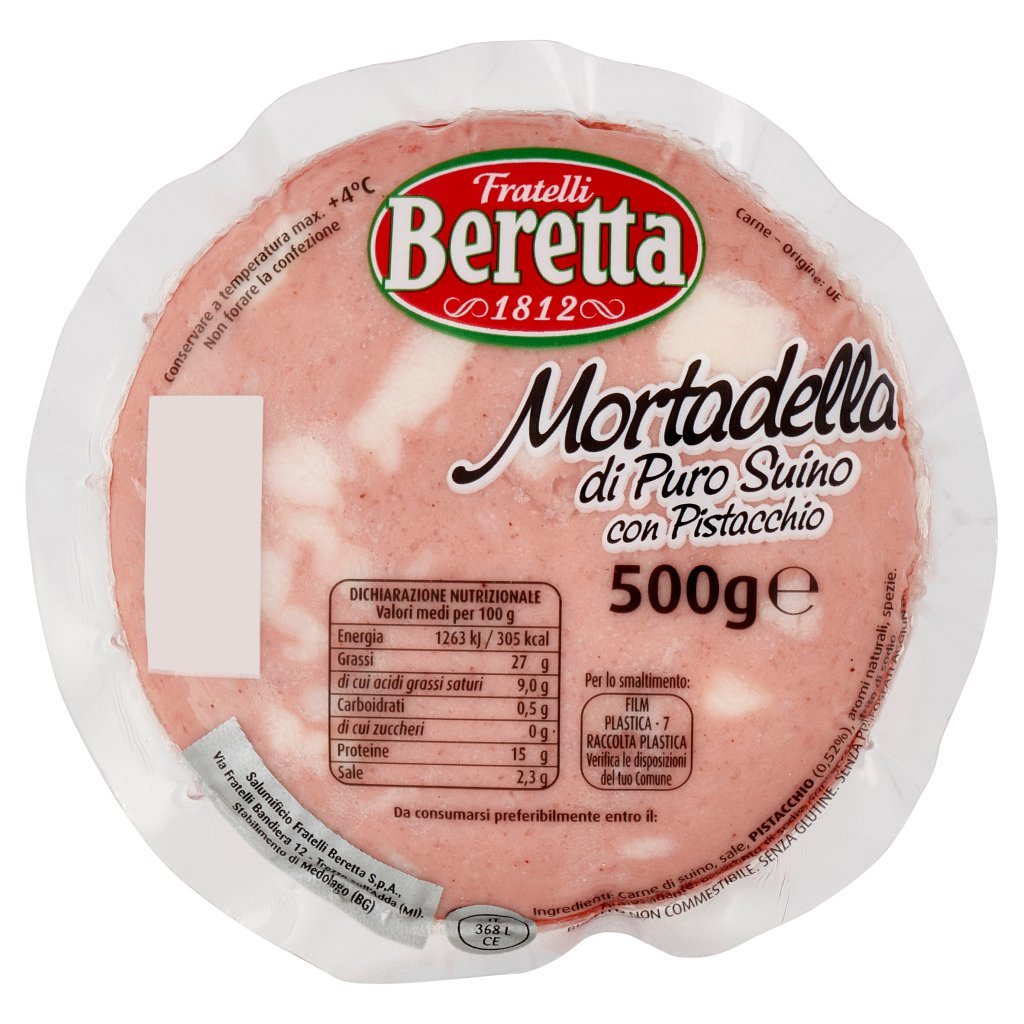 Fratelli Beretta Mortadella di Puro Suino con Pistacchio