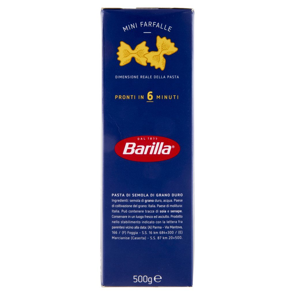 Barilla Pasta Piccolini Mini Farfalle 100% Grano Italiano