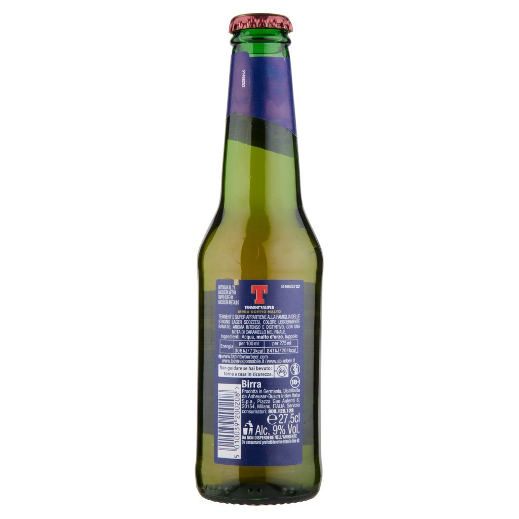 Tennent's Super Tennent's Super Birra Strong Lager Doppio Malto Bottiglia 27,5cl