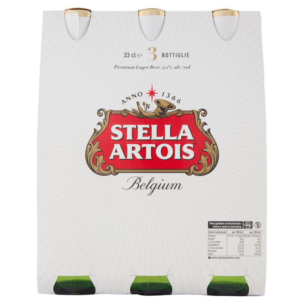 Stella Artois Stella Artois Birra Lager Belga Bottiglia 3x33cl