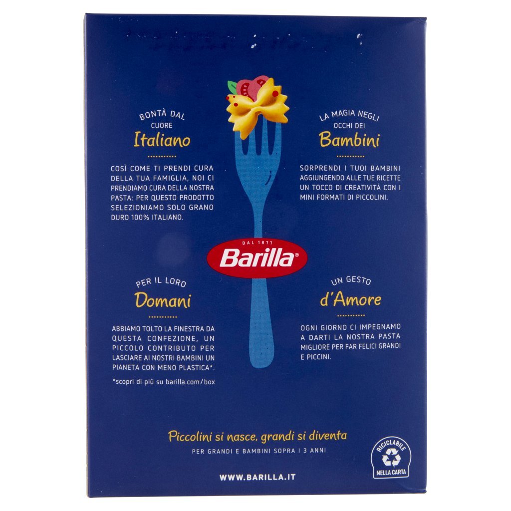 Barilla Pasta Piccolini Mini Farfalle 100% Grano Italiano