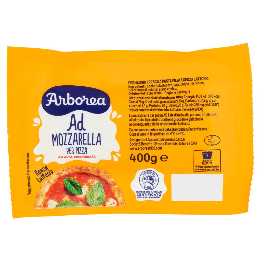 Arborea Ad Mozzarella per Pizza Ad Alta Digeribilità