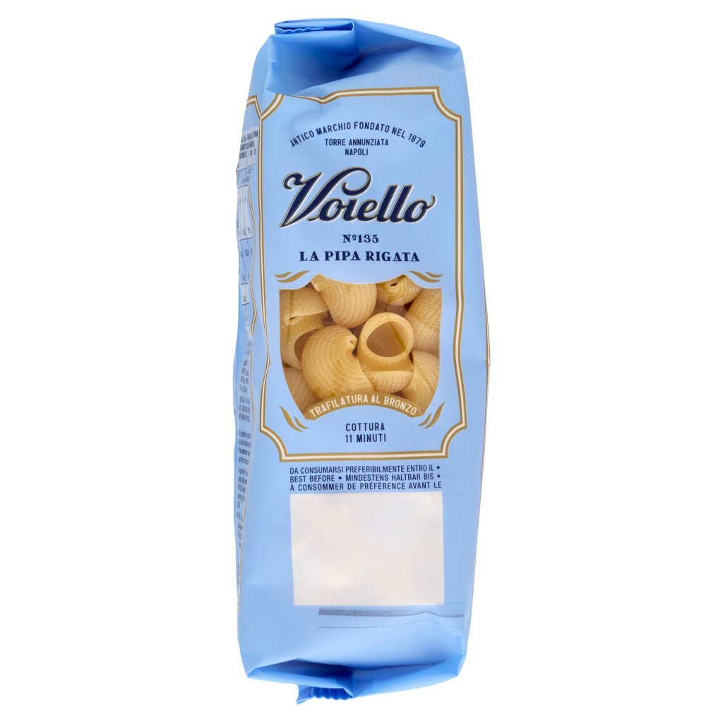 Voiello Pasta la Pipa Rigata N°135 Grani 100% Italiani Trafilata Bronzo